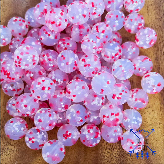 Pink confetti bead 15mm