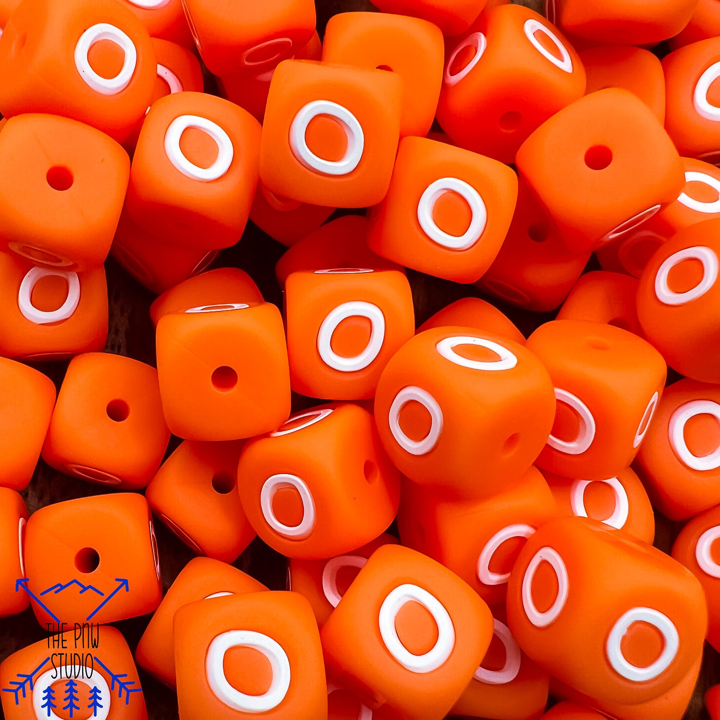 Orange letter beads- BOO