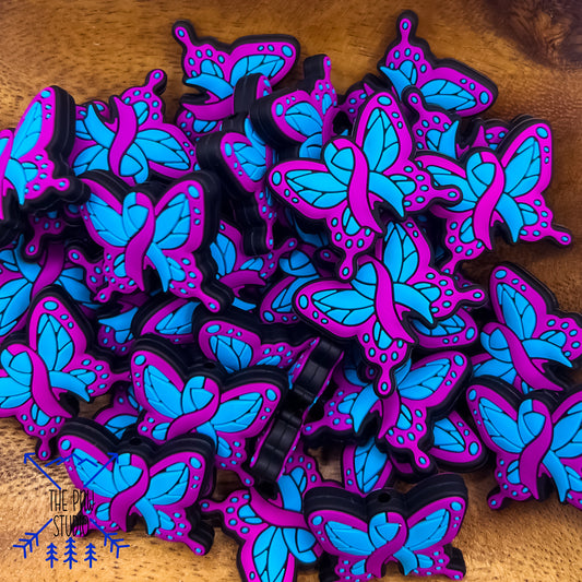 Purple Awareness butterfly focal