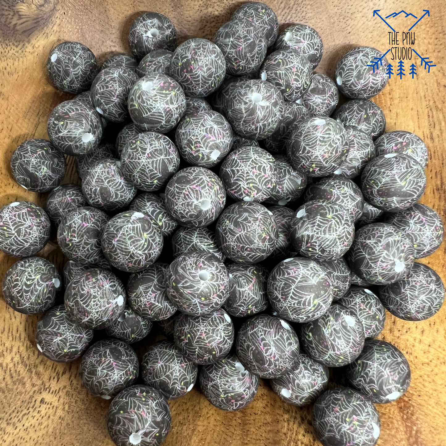 Dark web halloween 15mm print bead