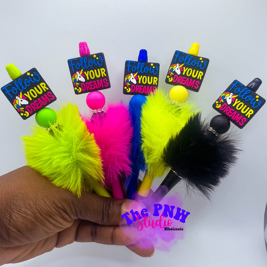 Follow your dreams fuzzy set- RTS 5pc pen pack