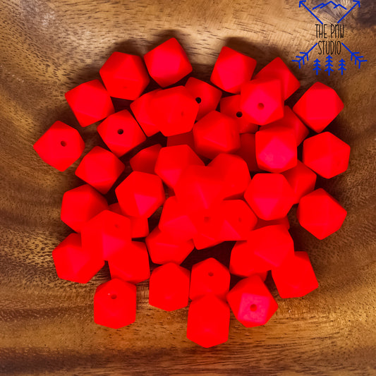 Candy Apple Red Hexagon 14mm