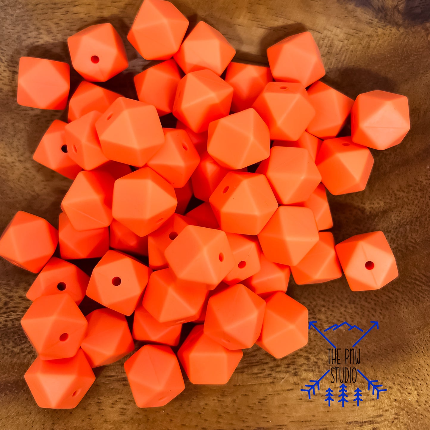 Salmon Hexagon 14mm