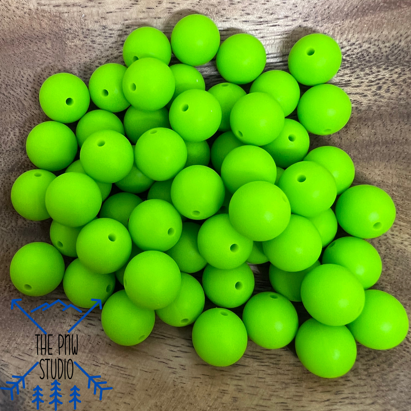 15mm lime Green beads