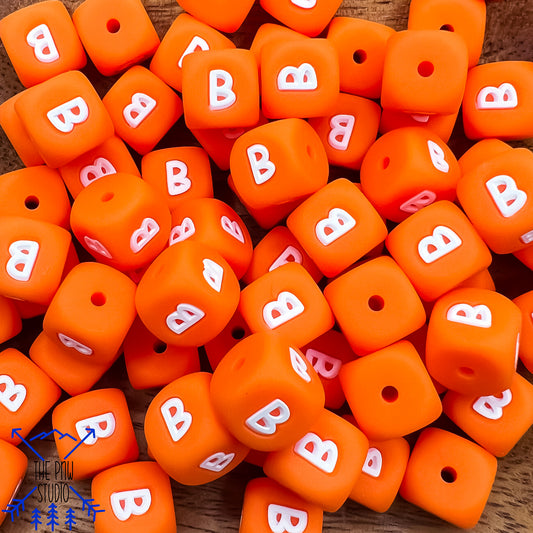 Orange letter beads- BOO