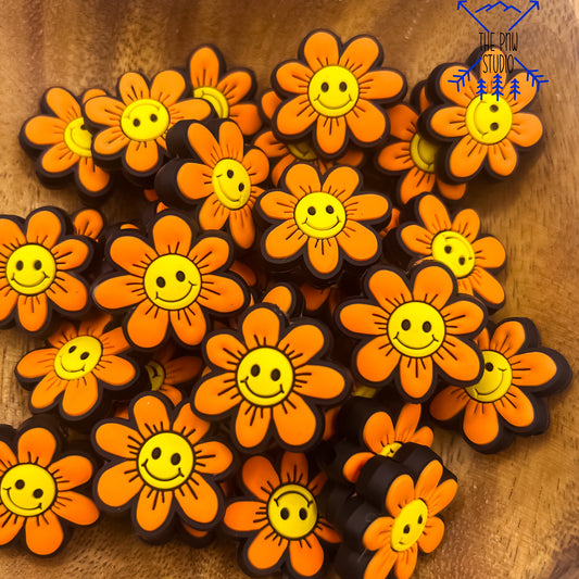 Orange smile face daisy focal