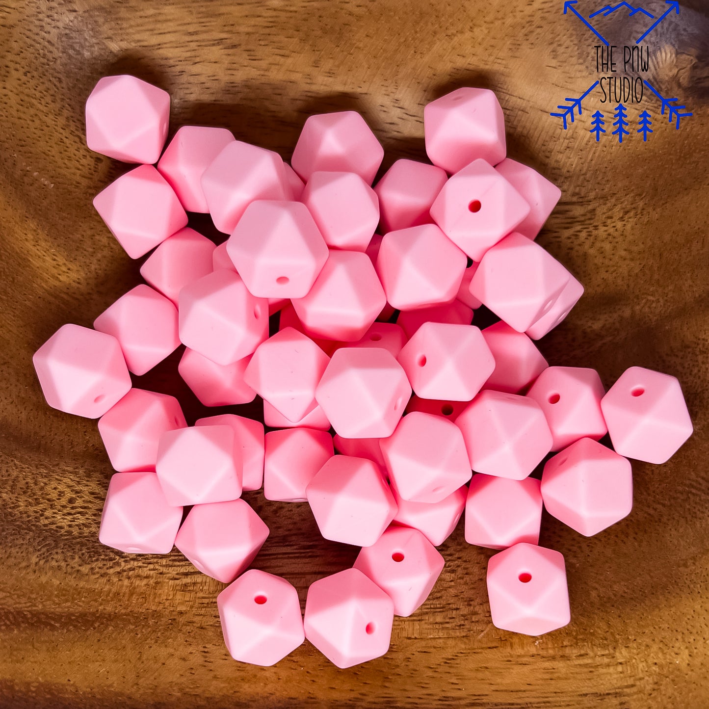 Baby Pink Hexagon 14mm