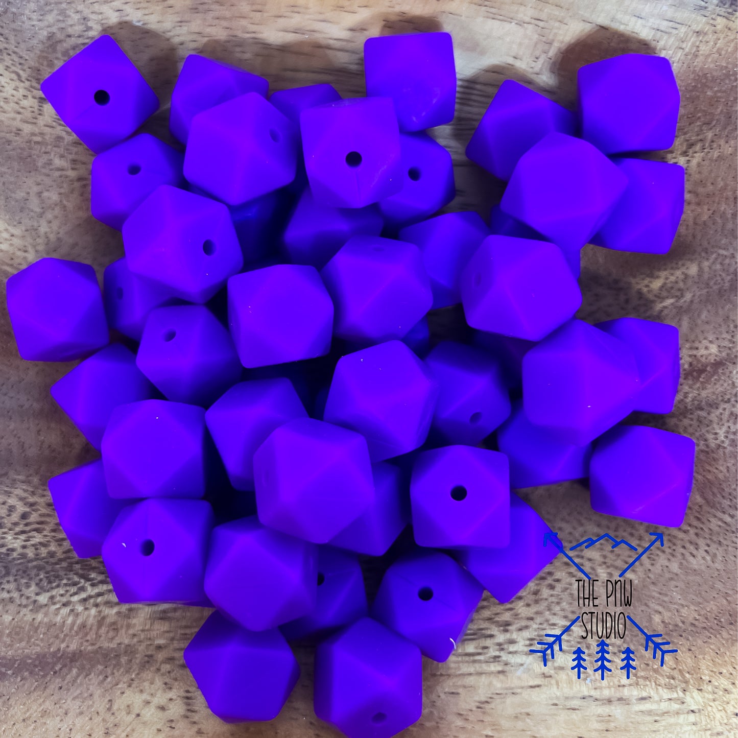 Purple Hexagon 14mm