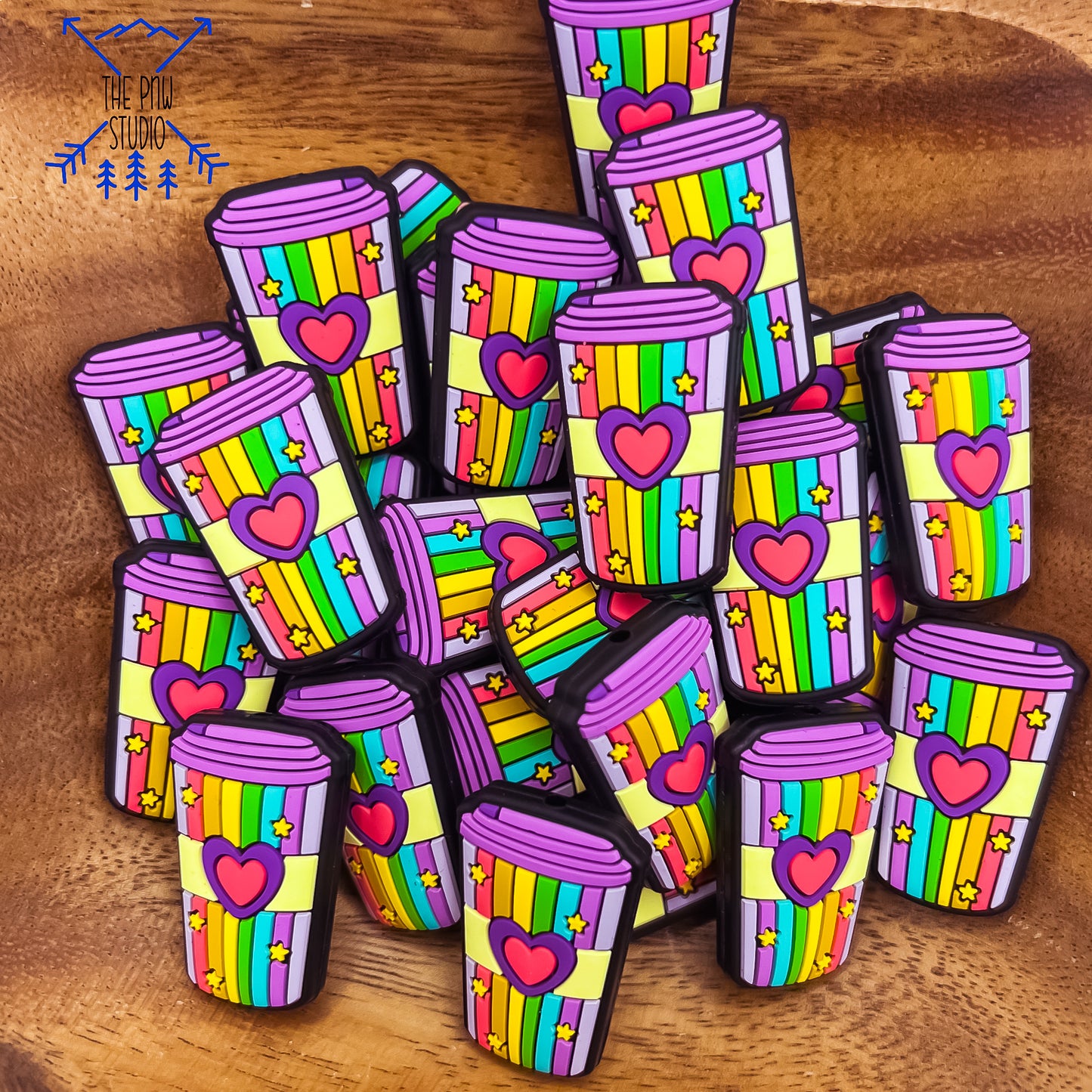 Colorful coffee cup focal