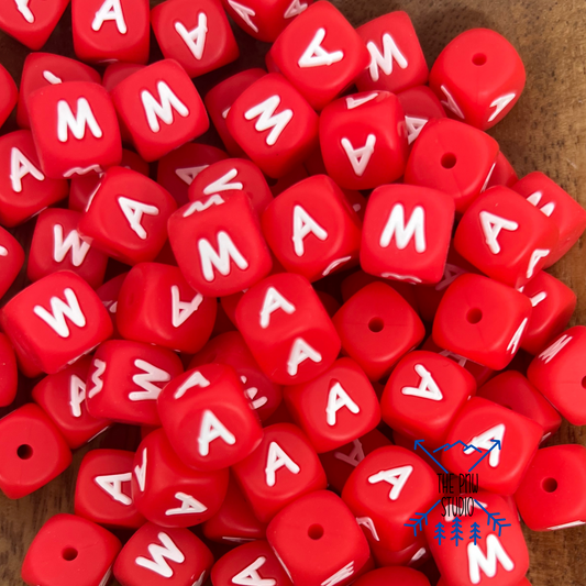 Red letter beads- MAMA