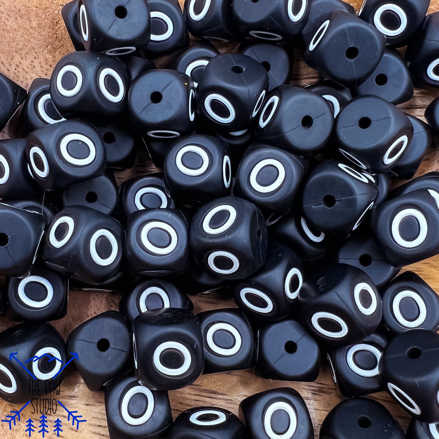 Black letter beads- BOO