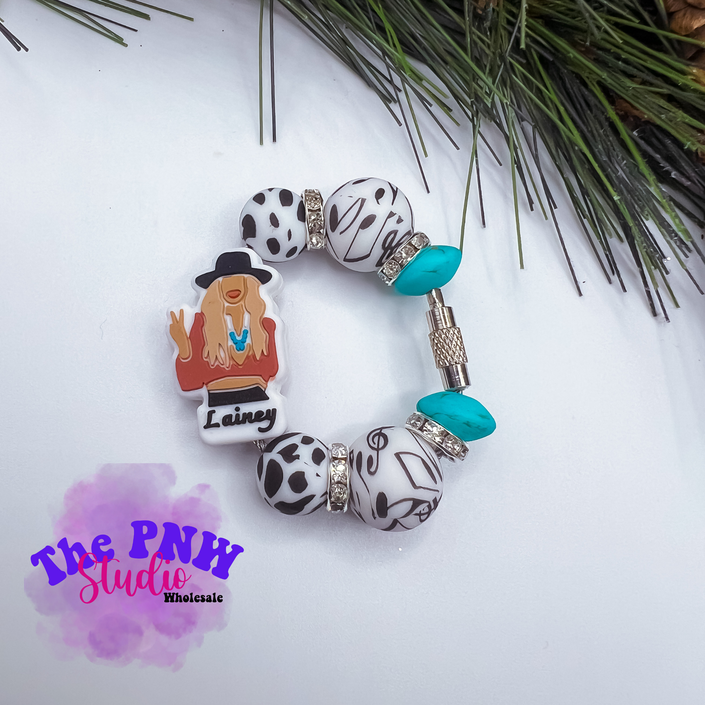 Lainey cow print - RTS premade Tumbler charm