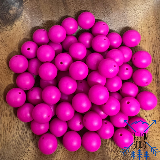 15mm Hot pink beads