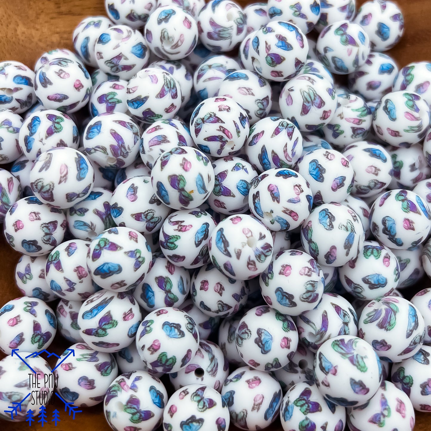 15mm butterfly print bead